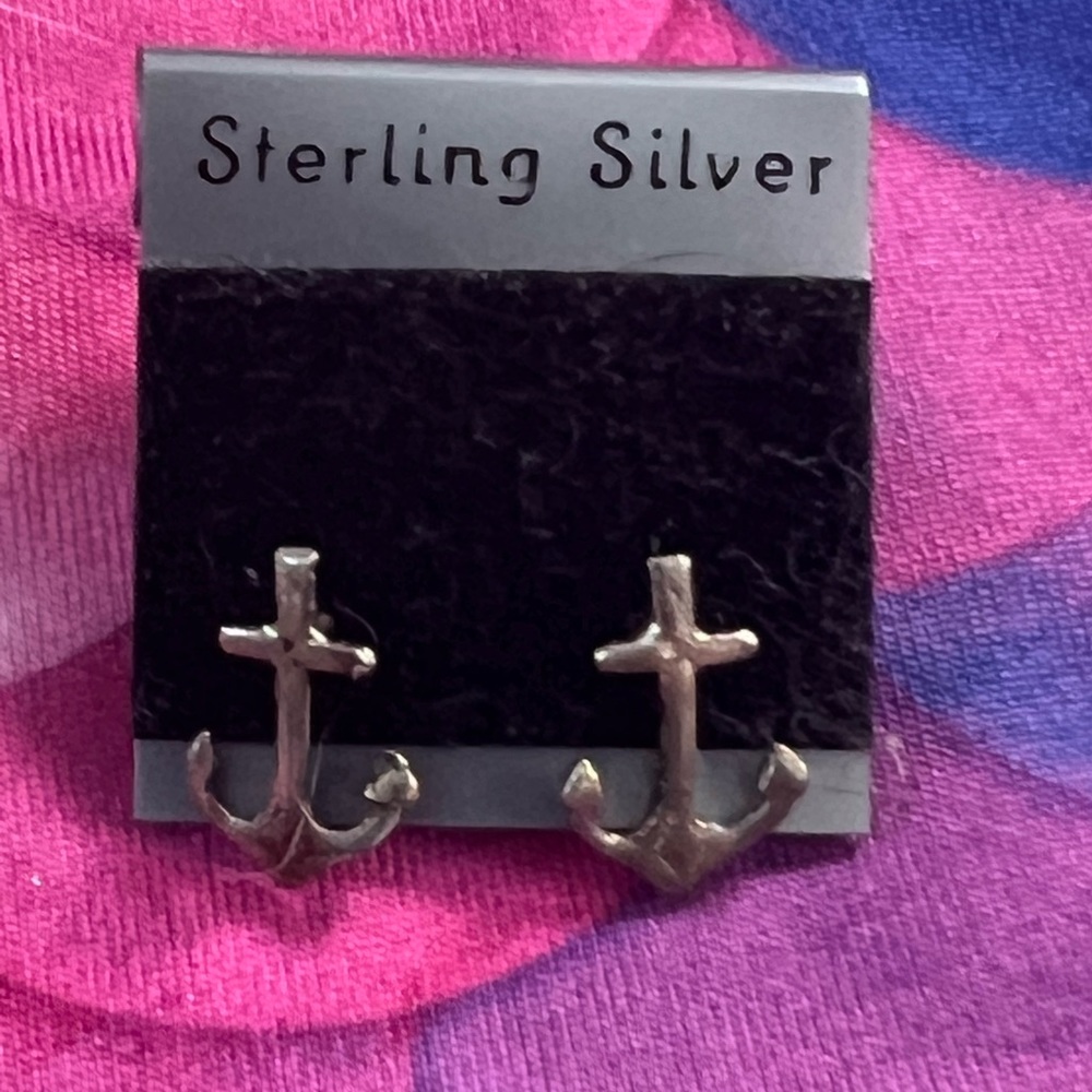 NWT Sterling Silver Anchor earrings